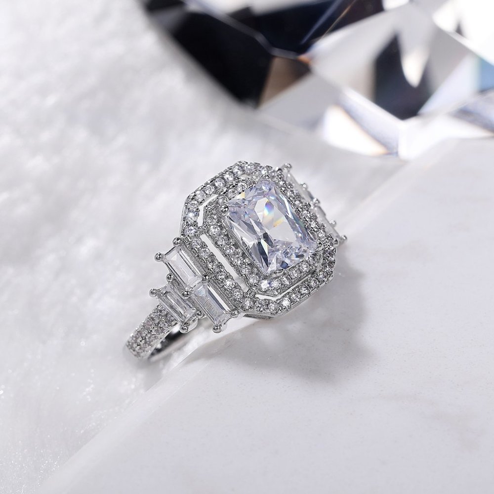 Radiant Shiny Cubic Zircon Wonderful Wedding Rings for Women/Girls, L068 - Picture 7 of 7